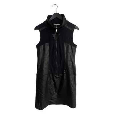 Vestido MC Planet Innate S Moto com zíper sem mangas preto camurça sintética colete jaqueta grunge - Imagem 1 de 4