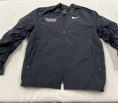 Nike Shield OU Sooners Mujer Mediana Cremallera Completa Chaqueta Softbol Calentamiento Negro Foto 1 de 4