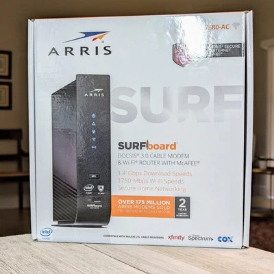 ARRIS SURFboard SBG7400AC2 DOCSIS 3.0 Cable Modem & AC2350 Wi-Fi Router - Image 1 of 4