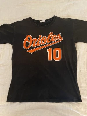 Majestic Orioles VTG MLBPA Miguel Tejada #10 Brown And Orange Graphic Tshirt XL - Image 1 of 4