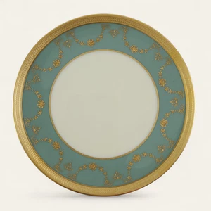 Plato lateral Lenox Westport D-518 7" azul aguamarina y dorado floral postre/pan - Imagen 1 de 3