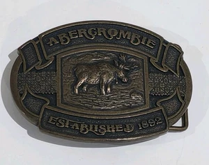 Fibbia per cintura in ottone Abercrombie & Fitch Moose Theodore Roosevelt Washington DC - Foto 1 di 5