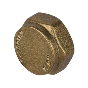 Flomasta Messing Gewinde Blindstopfen 15 mm 1/2" Goldeffekt WRAS 8er Pack 05332670 - Bild 1 von 3