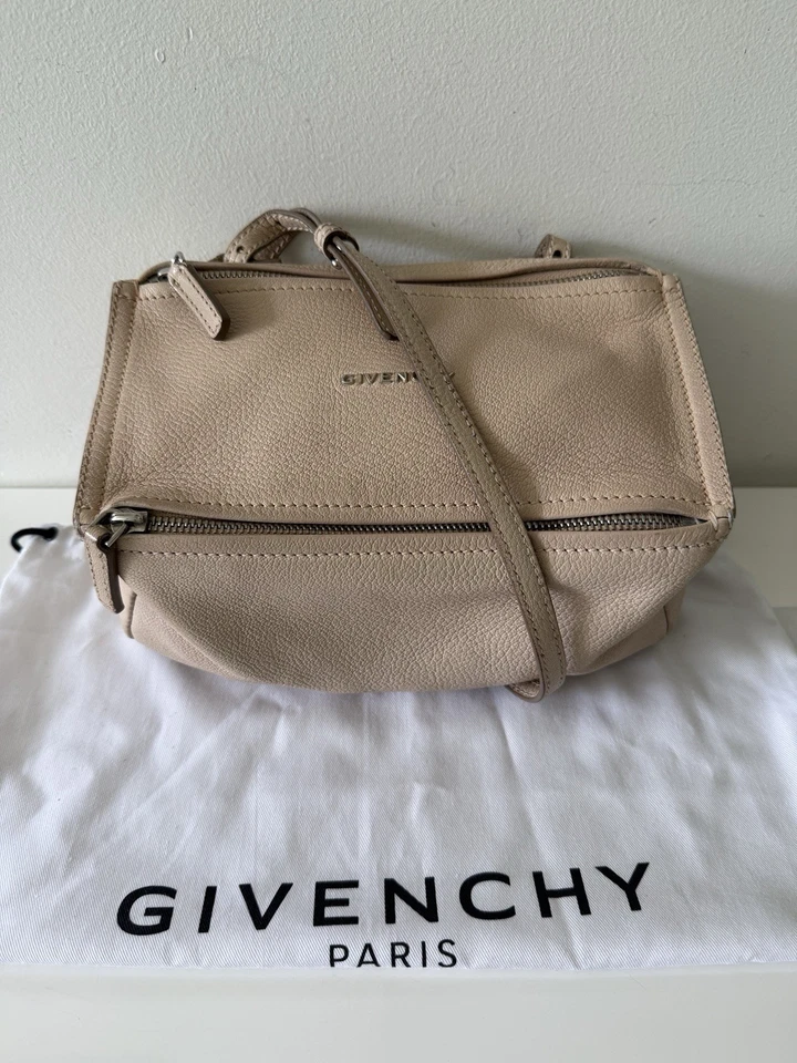 Givenchy мини Pandora кожаный маленький через плечо Дамская сумка сумка, кремовый - Изображение 1 из 4