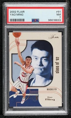 2002-03 Flair Class of '02/1750 Yao Ming #91 PSA 7 Rookie RC HOF Foto 1 de 2