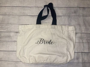 Large Canvas Bride Tote Bag  - Picture 1 of 2