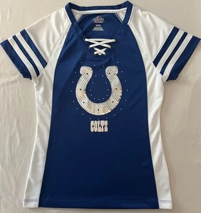 Indianapolis Colts Majestic Fan Fashion NFL Jersey Shirt - Women's Small - Picture 1 of 7