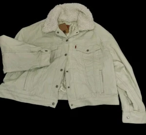 Levi's Women's Plus Size Faux-Sherpa Baby Cropped Trucker Jacket -Meadow Mist 1X - Picture 1 of 24