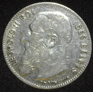 BELGIUM 1866 SILVER 50 CENTIMES KM26 VERY FINE ~FCS-763 - Picture 1 of 2