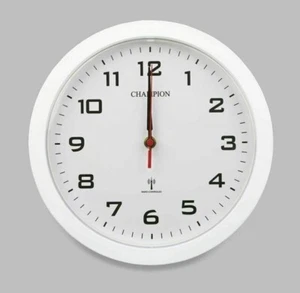 Champion 25cm Radio Controlled Wall Clock UK Signal White RC51 - Picture 1 of 1