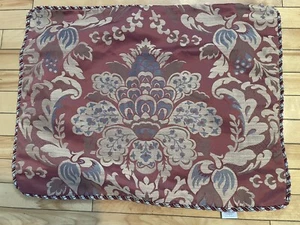 2 WATERFORD LINENS KING SIZE DAMASK PILLOW SHAMS RUST GOLD GRAY PIPING (HV 4) - Picture 1 of 13