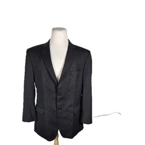 Jones New York Mens 44L Dark Gray Striped Guess Wool Blend Sport Coat S82 - Picture 1 of 24