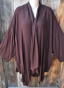 MISSION CANYON ART TO WEAR 51 SHORT KIMONO DUSTER IN NEW SOLID COCO, OS+! - Picture 1 of 4