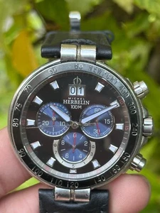 Rare michel herbelin newport Yacht Club Chronograph Quartz Men's Watch 42MM - Picture 1 of 11