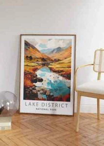 LAKE DISTRICT Poster Wall Art Print | National Park Art | Travel Poster | Minima - Picture 1 of 4
