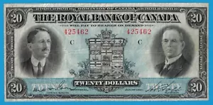 Royal Bank of Canada 1927 $20 Chartered Note CH-630-14-12 - Very Fine - Picture 1 of 2