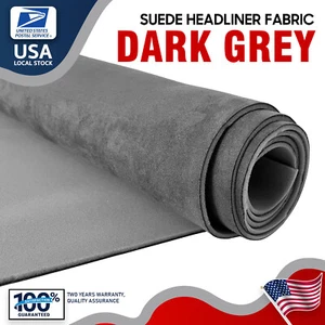 Grey Suede Headliner Material 98"x60" Upgrade Your Car Interior Roof Liner 3mm - Picture 1 of 9