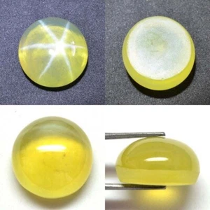 23.05 Ct 15.5x14.8 MM Yellow Star Sapphire 6 Rays Lab Created Corundum YS7327 - Picture 1 of 5