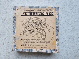 Vintage Shackman Handarbeit Hartholz Hand Labyrinth OVP Spielzeug - Bild 1 von 11
