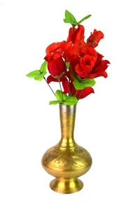 Unique Style Brass Table Centerpiece Décor Flower Vase Vintage Surai Pot G7-1027 - Picture 1 of 9