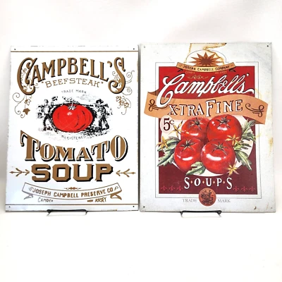 Campbell's Beefsteak Extra Fine Tomato Soup Tin Sign 12.5" X 16" 2001 & 2003 - Image 1 of 4