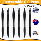 6X Retractable Black Gel Pens 0.7Mm Stationery & Office Supplies With Pocket Cli