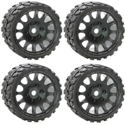 Powerhobby Raptor Belted Tires / Wheels 17mm Hex (4) Sport FOR Traxxas Revo - Image 1 of 4