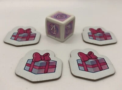 Disney Princess Spinning Wishes Game Replacement Pieces 4 Present Tokens & Die - Image 1 of 4