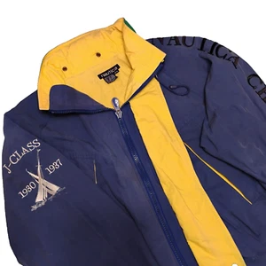 Chaqueta bordada de colección Nautica Challenge clase J colorblock para hombre talla mediana - Imagen 1 de 11