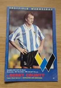Sheffield Wednesday v Derby County 1990/91 League Cup 4th Round - Picture 1 of 1