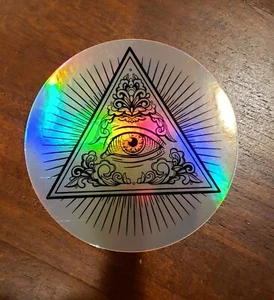 EYE OF PROVIDENCE EYE OF GOD gestanzter holografischer Aufkleber Vinyl 3 Zoll - Bild 1 von 4