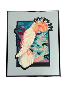 Caladium Dream Silkscreen by Marcel Marcella Anderson 1980s Cockatoo Parrot - Picture 1 of 16