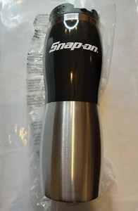 Snap On Tools Drink Cup Tumbler Travel Mug Coffee Hot Cold Black and Chrome New - Picture 1 of 2