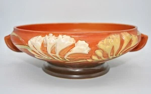 Roseville Freesia Brown 7-10 Large Footed Bowl 1945 EXCELLENT - Picture 1 of 9