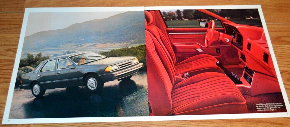 Ford Tempo 1987 interior original concesionario anuncio impreso anuncio-87 rojo 5 velocidades Foto 1 de 2
