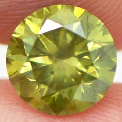 Green Diamond Round Shape Loose Fancy Color Enhanced SI1 8.03 MM 2.14 Carat - Image 1 of 4