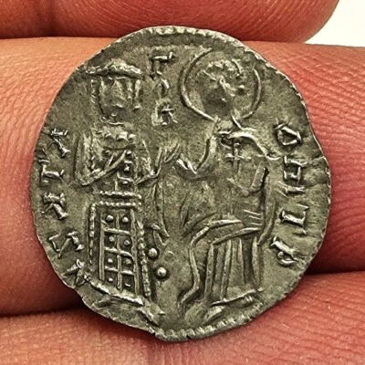 JOHN VI CANTACUZENO (1353-1354). AR Doble Albahaca. Constantinopla. Muy raro. Foto 1 de 2