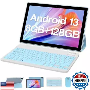 ZZB Tablet with Keyboard 10 inch Tablets Android 13 Tableta 2 in 1 Tablet 8GB - Picture 1 of 5