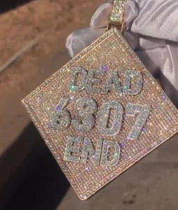 4.60Ct Baguette Cut Simulated Diamond Custom Letter Pendant 3' Rose Gold Plated - Picture 1 of 5