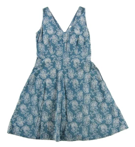 Abito tubino MATA TRADERS 100% cotone blu bianco tasca scollo a V medio - Foto 1 di 6
