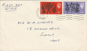 GB Stamp FDC Commonwealth Arts Festival 1965 6d 1/6 Catford Postmark Plain Cover - Picture 1 of 1