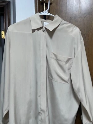 VTG Christie & Jill cream button down blouse size M puff sleeves  Foto 1 de 4