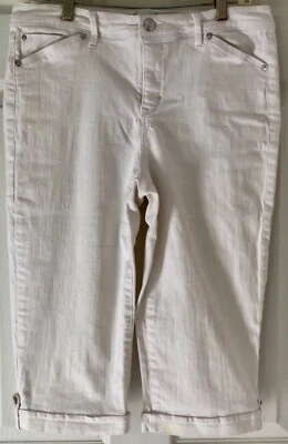 PANTALONES CAPRI GLORIA VANDERBILT DAMAS TALLA 6 BLANCO MARNIE SKIMMER Talla 6 Usados en Excelente Condición Foto 1 de 4