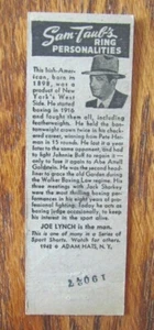 1942 BOXING: BOXER JOE LYNCH (MASSELL'S, NEWPORT NEWS, VIRGINIA) (SPORTS) -F3 - Picture 1 of 2