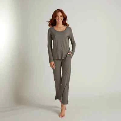 New $72 Faceplant Dreams Bamboo Pajama Lounge Pants - Earl Gray Small & Medium - Image 1 of 4