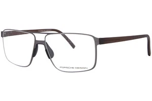 Porsche Design P8307-D Eyeglasses Frame Men's Light Gunmetal/Brown Full Rim 56mm - Picture 1 of 5