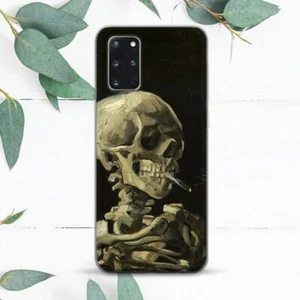 Van Gogh Skelett mit Zigarettenetui für Samsung Note 20 S20 S21 S22 S23 S24 FE - Bild 1 von 1