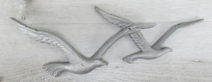 Vintage Flying Seagulls Rough Hobby Piece? Cast Aluminum Hall Hanging - Picture 1 of 9