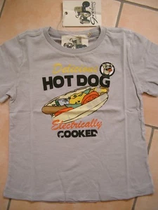 (C135) Geelong Boys used look T-Shirt mit "Hot Dog" Druck auf der Brust gr.128 - Picture 1 of 2