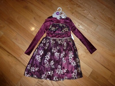 Бургундский бархат платье с длинным рукавом с кукла платье размер 10 с ЯРЛЫКАМИ праздники/свадьбы - Изображение 1 из 3